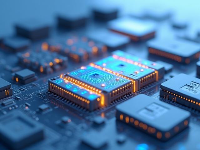 Close-up of a Mac's internal storage components with data visualized as clean, organized blocks.